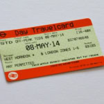 A UK National Rail Day Travelcard for off-peak travel between West Horndon and London Zones 1–6.