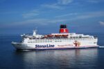 Stena Line passenger ferry sailing on calm blue sea under clear sky