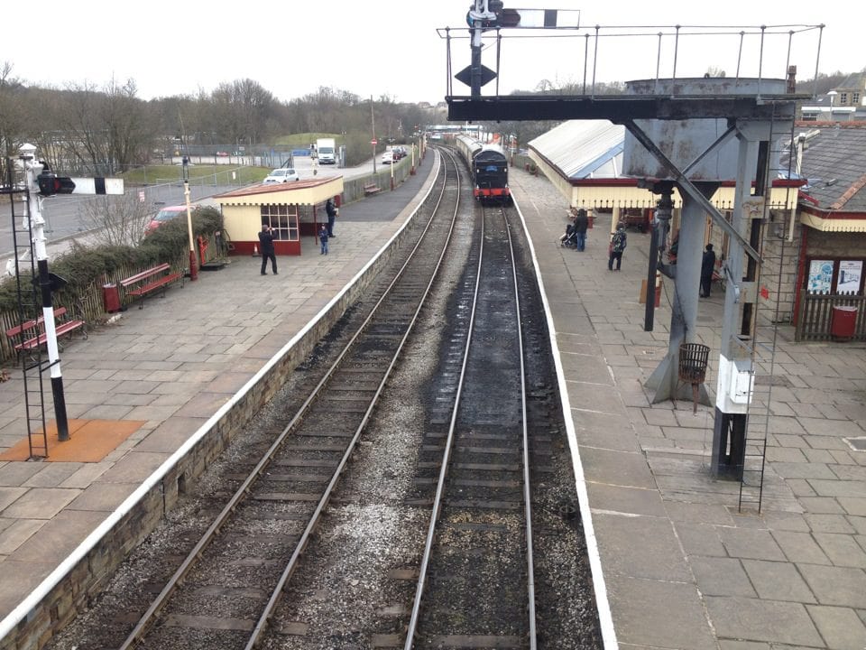 View of Bury Bolton Street station on the East Lancashire Railway.
