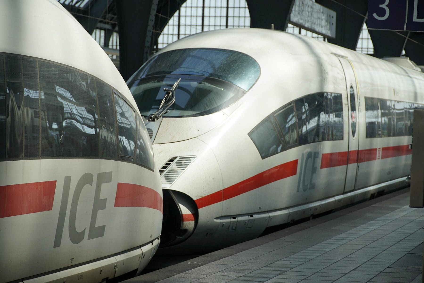 German ICE high-speed train at a station platform