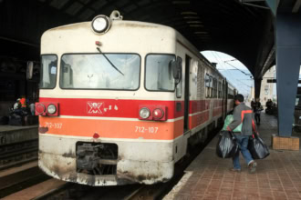 Regional train at Skopje Railway Station in North Macedonia