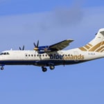 Blue Islands ATR aircraft in flight against blue sky ahead of new Southampton to Leeds Bradford service starting March 2026.