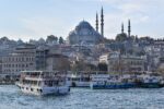 Topkapı Palace and Blue Mosque viewed from across the Bosphorus, Istanbul.