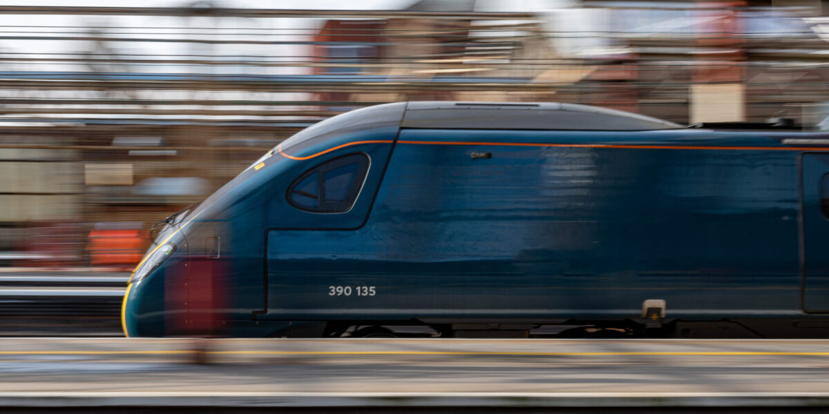 High-speed train in motion