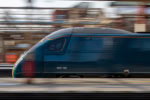 High-speed train in motion