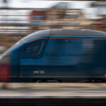 High-speed train in motion