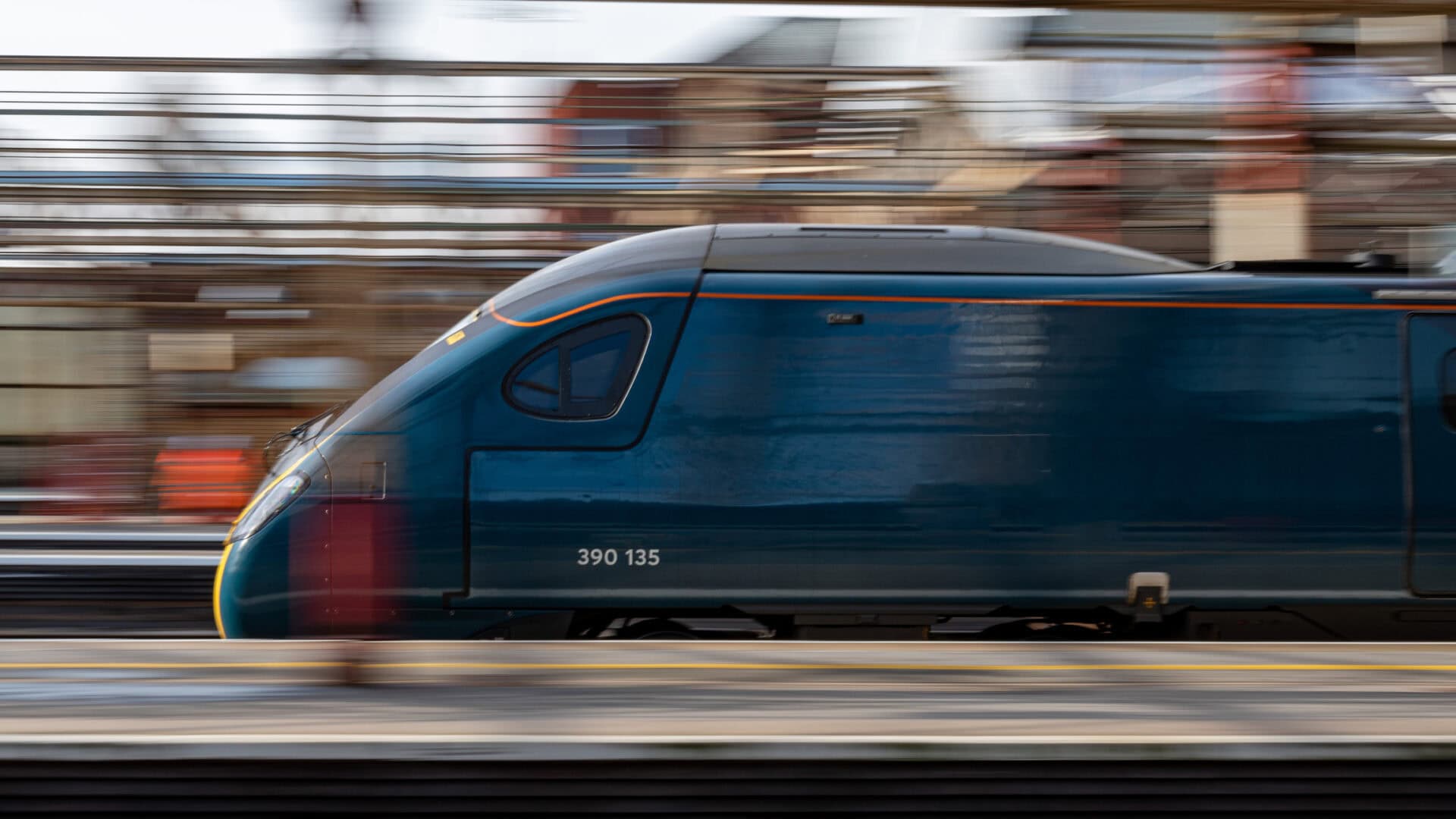 High-speed train in motion