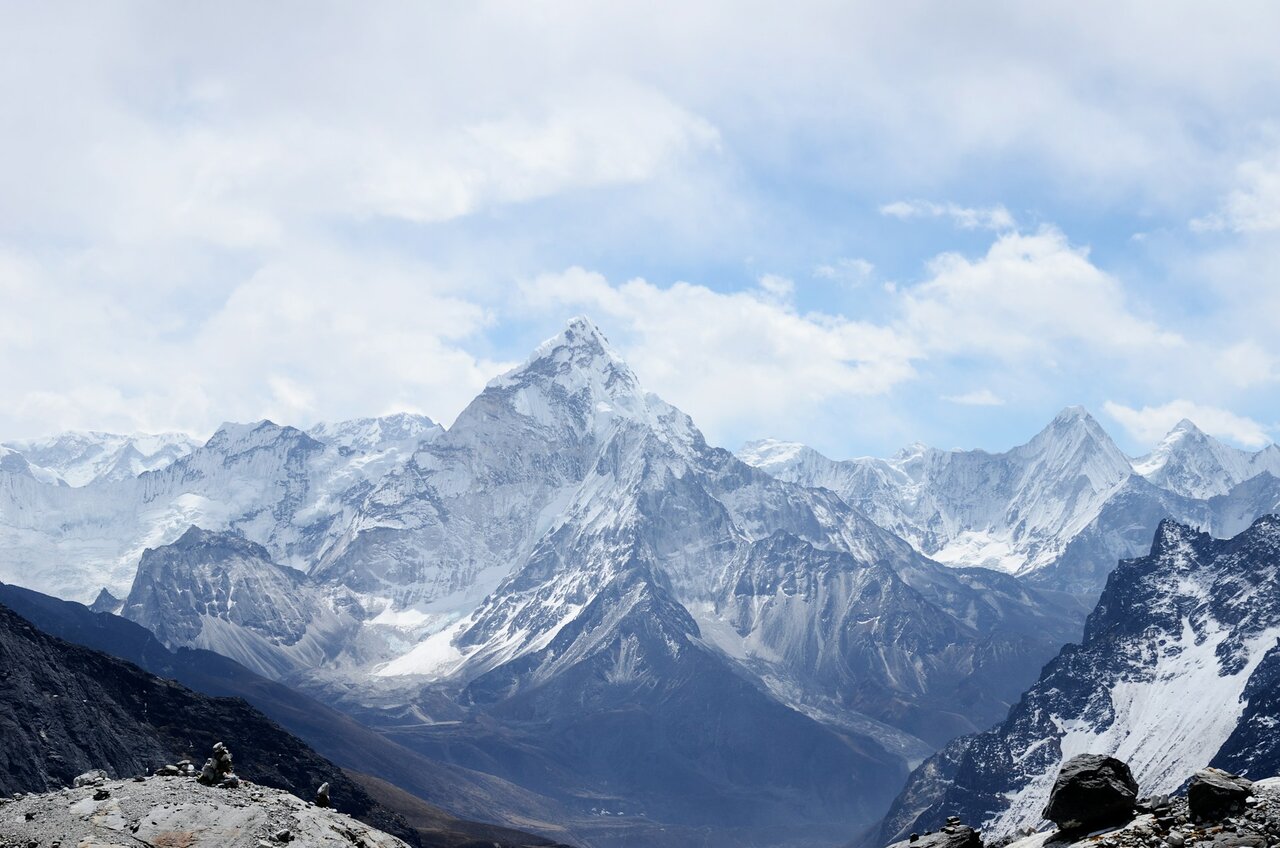 High mountain peaks where travellers may experience altitude sickness