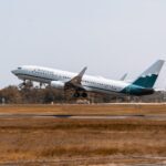 American Airlines aircraft taking off from runway during commercial passenger flight
