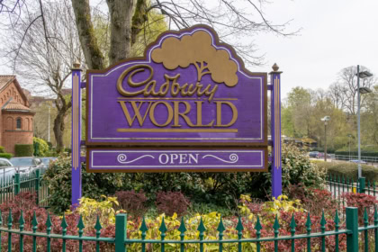 Cadbury World entrance sign Birmingham