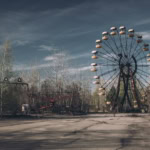 Abandoned ferris wheel in Pripyat Chernobyl dark tourism site