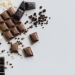 Assorted milk dark and white chocolate bars and pieces