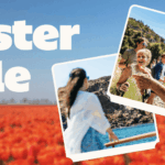GetYourGuide Easter sale banner showing spring travel experiences with up to 30% off tours and activities