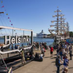 Helsinki harbour sign waterfront Finland