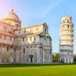 Leaning Tower of Pisa and Pisa Cathedral in Piazza dei Miracoli, Italy