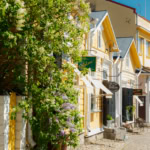 Porvoo Old Town colourful wooden houses Finland