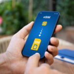 Smartphone displaying eSIM activation screen for mobile data