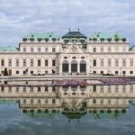 Belvedere Palace in Vienna with reflecting pool in front of the historic baroque palace