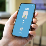Smartphone showing eSIM activation for mobile data travel
