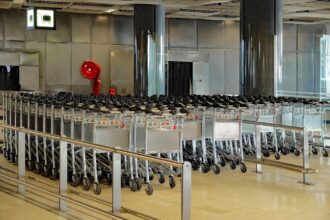 Local transport options near Aberdeen Airport including taxis and parking areas