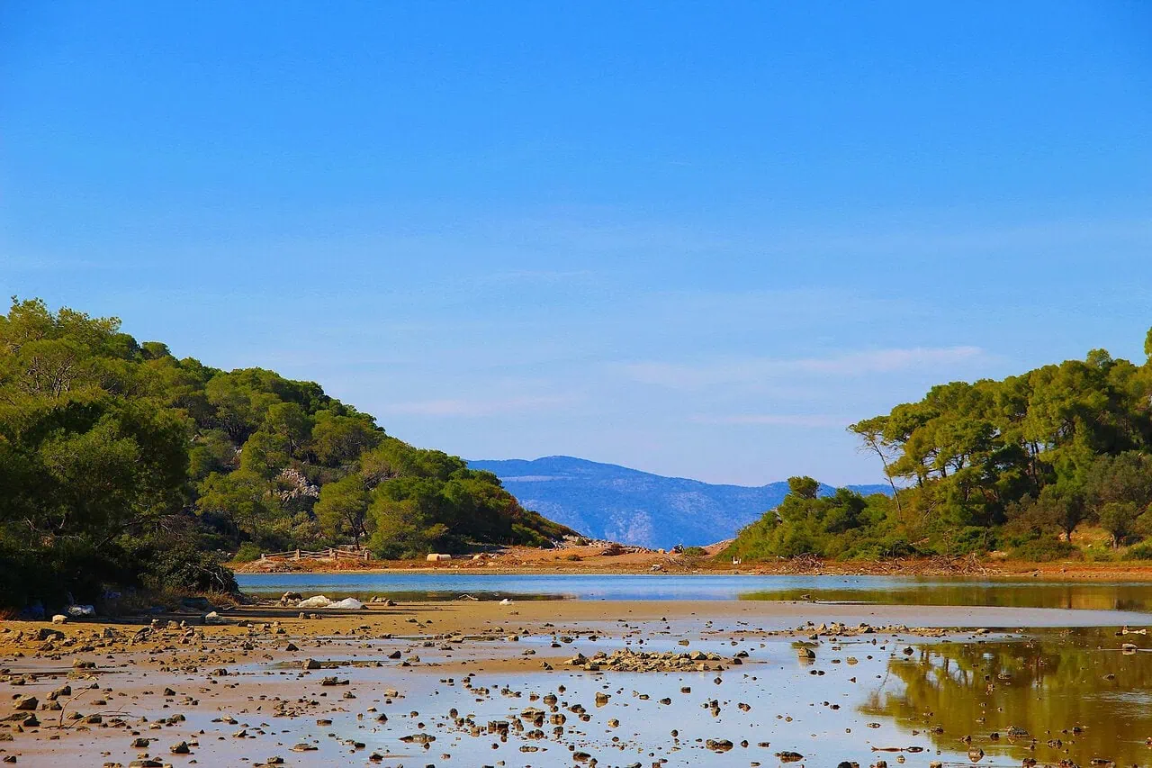 Agistri coastline nature Saronic Islands near Aegina