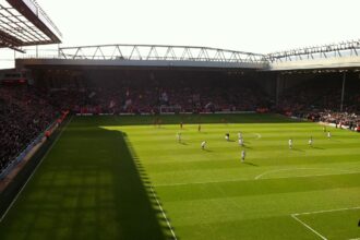 Anfield Stadium Liverpool interior football match