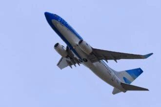 Aerolineas Argentinas plane arriving Buenos Aires airport