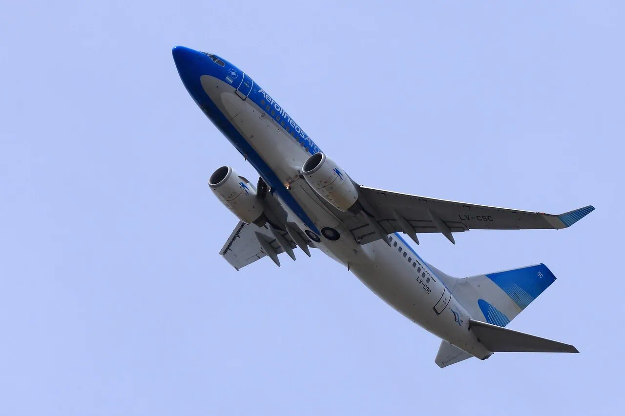 Aerolineas Argentinas plane arriving Buenos Aires airport