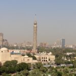 Cairo skyline with Nile River and Cairo Tower Egypt