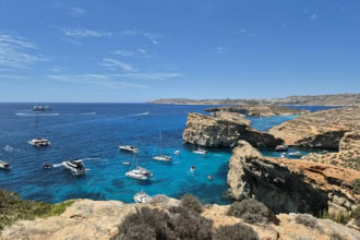 Comino Blue Lagoon Malta boats and turquoise water