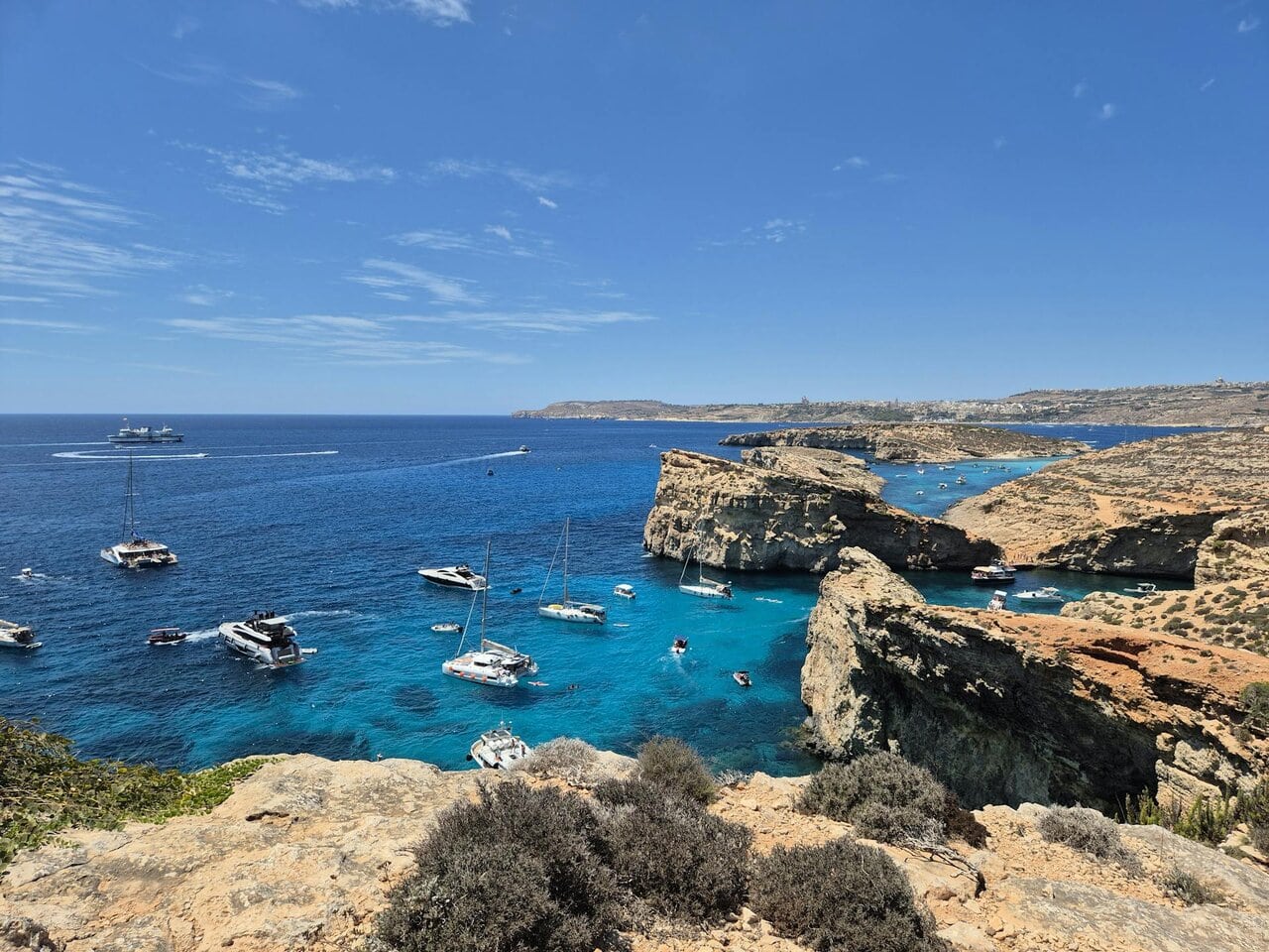 Comino Blue Lagoon Malta boats and turquoise water