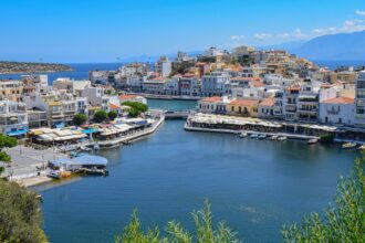Agios Nikolaos harbour Crete near Athens ferry routes