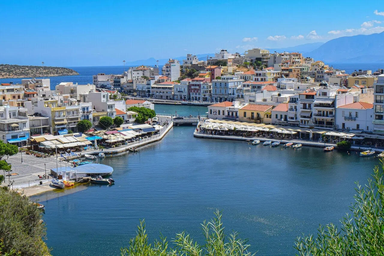 Agios Nikolaos harbour Crete near Athens ferry routes