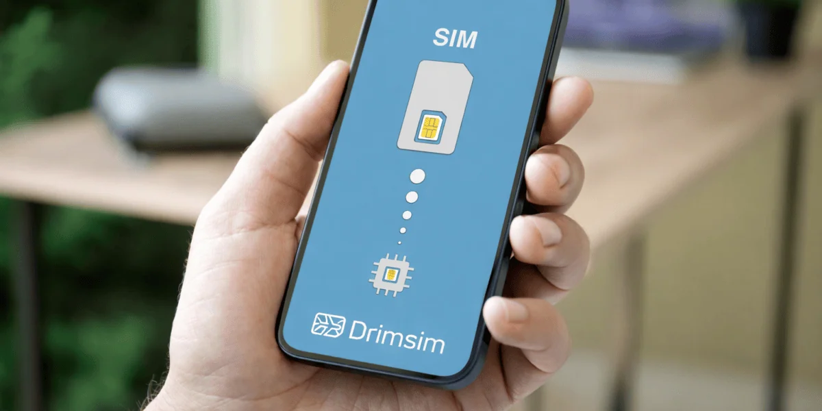 Drimsim global SIM and eSIM travel data on smartphone screen