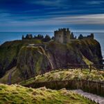 Dunnottar Castle cliffs near Aberdeen Scotland popular day trip destination