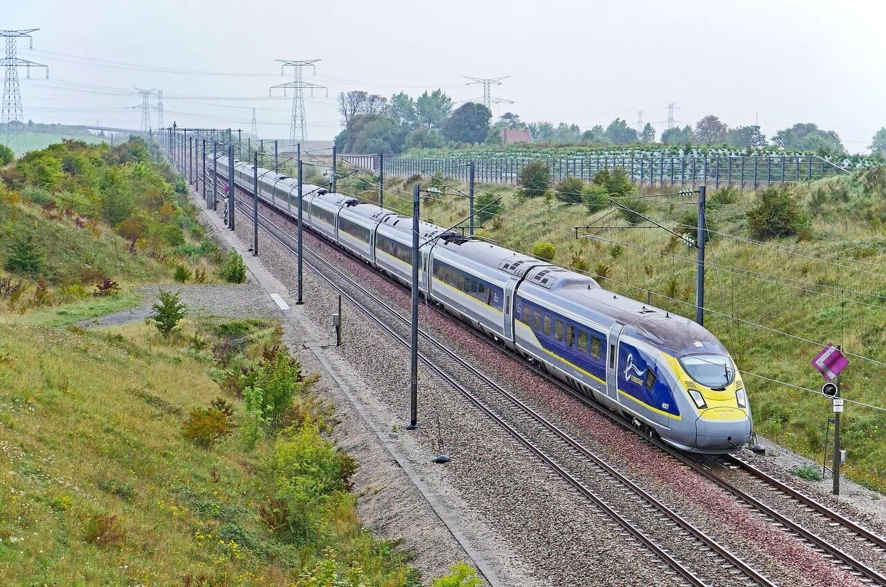 Eurostar high-speed train travelling through France on a flexible Snap ticket journey