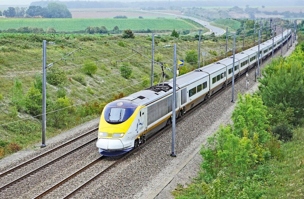 Eurostar high-speed train in Europe for Interrail and cross-border travel