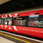 Gatwick Express train at London Victoria platform airport rail service