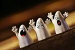 Spooky ghost figures representing haunted York ghost tours experience