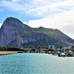 Gibraltar Rock and marina view from the harbour