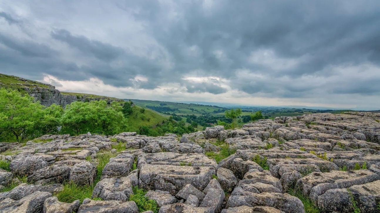 Malham Cove limestone pavement Harry Potter Deathly Hallows filming location Yorkshire