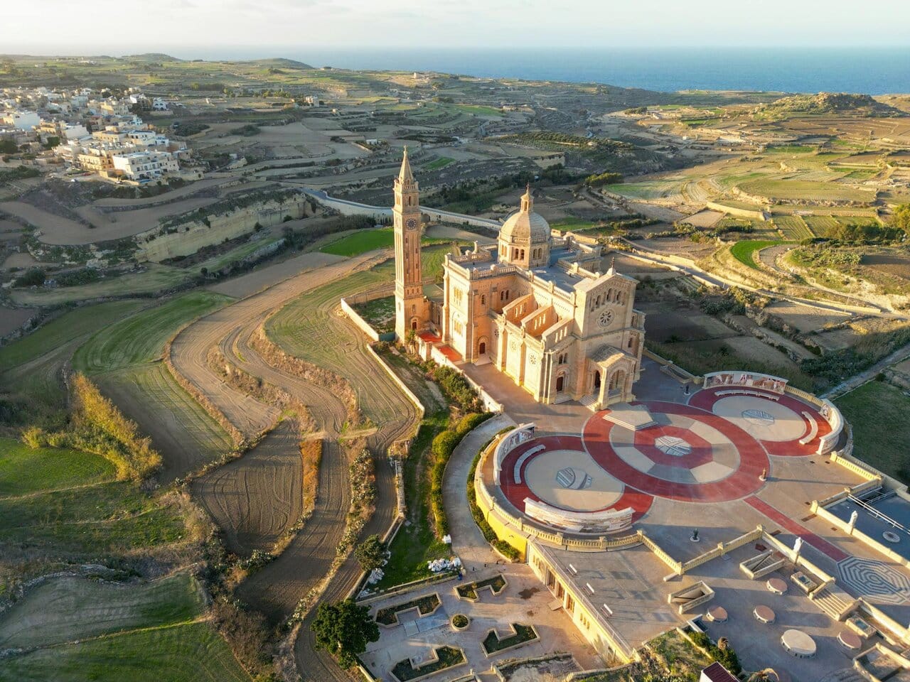 Ta' Pinu Basilica Gozo aerial view Malta