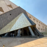 Grand Egyptian Museum entrance near the Pyramids of Giza in Cairo