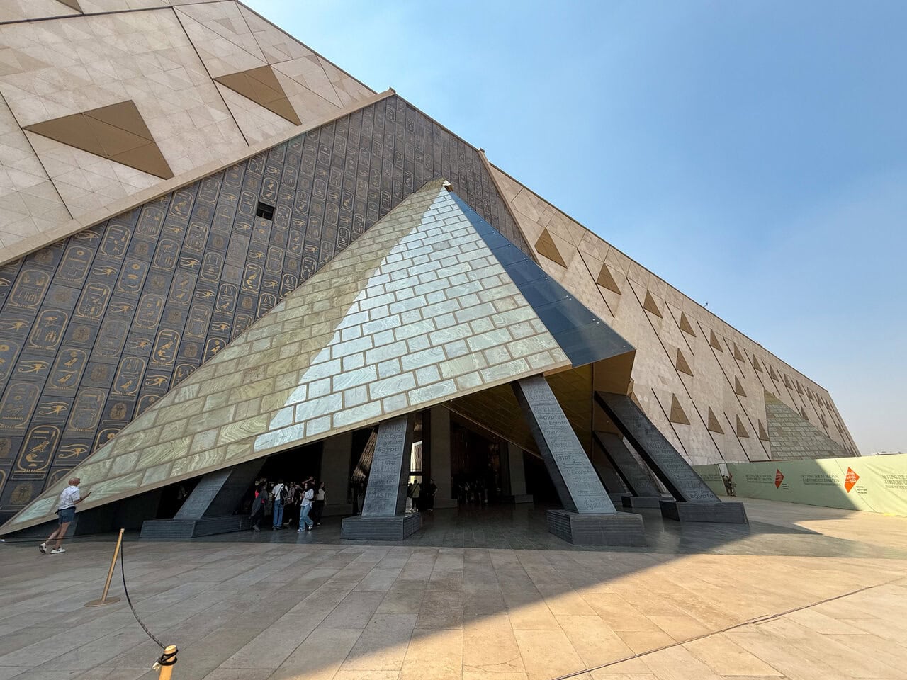Grand Egyptian Museum entrance near the Pyramids of Giza in Cairo