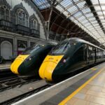 Great Western Railway trains at London Paddington station platform