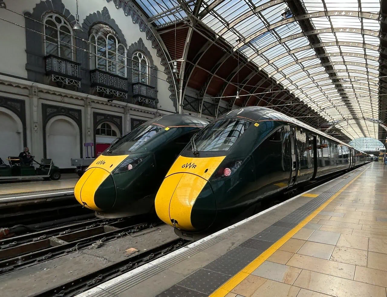 Great Western Railway trains at London Paddington station platform