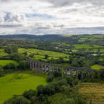 Heart of Wales line viaduct crossing rural countryside landscape