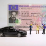 International driving permit and car rental travel concept
