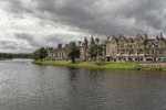 River Ness and riverside buildings in Inverness city centre Scotland