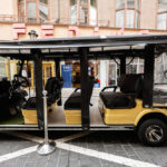 Electric golf cart tour vehicle in Kraków city centre